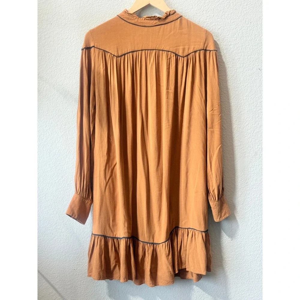 Free People Luck Of The Draw Western Mini Dress Womens S Boho Button No Belt